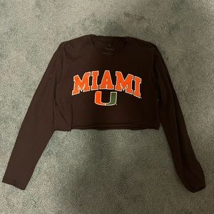 🔥3 for $25 University of Miami cropped long sleeve tee